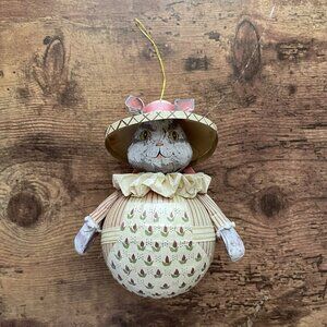 Vintage House of Louis Nichole x Kurt Adler Roly Poly Cat Ornament Paper Mache